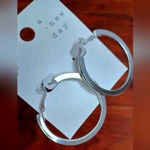 A NEW DAY SILVER HOOP EARRINGS
